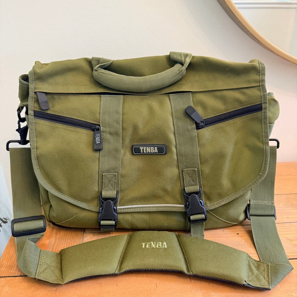 Tenba Olive Green Messenger Camera Bag Padded Laptop Shoulder Strap